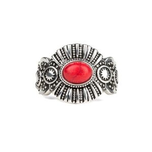 Nickel free , metal free silver red ring